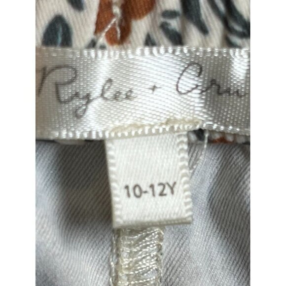 Rylee Cru Shorts Kid 10Y Brown Pull On Floral Summer Beach Travel Preppy Neutral - Picture 2 of 16